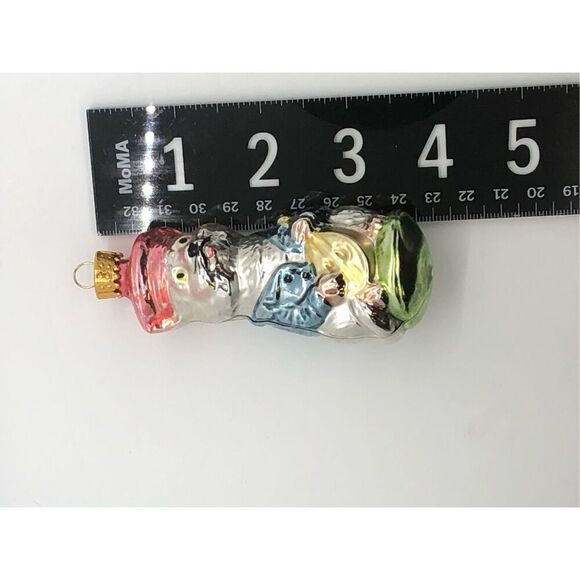 Old World Glass Radko Style Holiday Ornament Animal with Instrument Bear and Gui - Picture 9 of 16